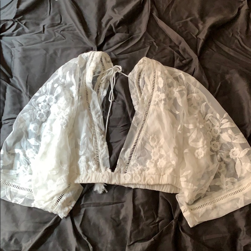 Tobi lace cropped top